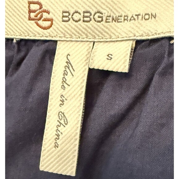 BCBGeneration Skirt Women’s Small Chambray Cotton Mini Skirt Ruffle Hem Zip Back - Picture 5 of 6